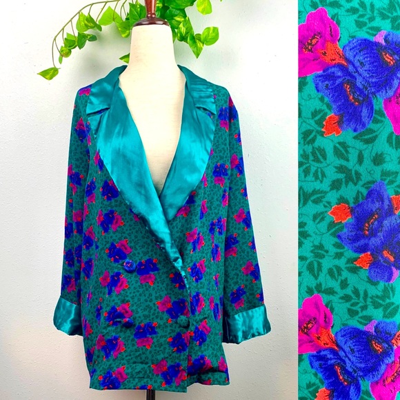 Victoria's Secret Other - VTG 80s VS Gold Label Floral Pajama Blazer